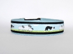 Border Collie hellblau - Breite ca. 3,2 cm (incl. Leder)