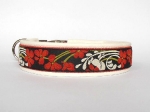 Japanblüte rot - Breite ca. 3,2 cm (incl. Leder)