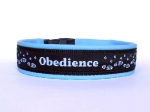 Obedience schwarz-blau - Breite ca. 3,2 cm (incl. Leder)