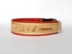 Obedience beige-rot - Breite ca. 3,2 cm (incl. Leder)
