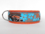 Japanblüte türkis - Breite ca. 3,2 cm (incl. Leder)