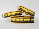 Dortmund gelb - untere Halsband Breite ca. 3,2 cm - oberen Halsbänder ca. 2,7 cm (jeweils incl. Leder)