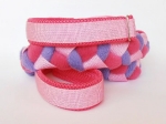 Agility-Zergelleine rosa-pink-flieder - mit Airmesh-Unterfütterung - Leinenteil aus hochwertigem Fleece (pink und flieder) und Gurtband (rosa) geflochten Halsung und Handschlaufe mit pinkfarbenem Airmesh unterfüttert