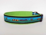 Agility blau/grün - Zugstopp - Breite ca. 3,2 cm (incl. Leder)