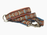 Halsband-Leinen-Set Pinwheel Schoko