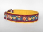 Bunte Eulen - Zugstopp - Breite ca. 3,2 cm (incl. Leder)