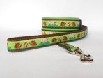 Halsband-Leinen-Set Igel lime