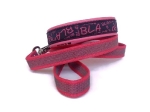 Agilityleine mit Jagdkarabiner - BlaBla schwarz-pink - Leinenteil beidseitig gummiertes Gurtband