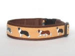 Border Collie beige - Breite ca. 3,2 cm incl. Lederunterfütterung