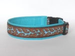 Turquoise Flames - Breite ca. 3,2 cm incl. Lederunterfütterung