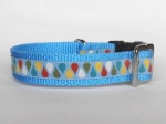 Welpenhalsband Tropfen blau - Breite 2 cm
