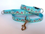 Halsband-Leinen-Set Froggies türkis