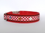 Herzilein mit satiniertem Aluklickverschluss - Breite ca. 2,7 cm (incl. Leder)