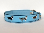 Australian Shepherd hellblau - Zugstopp - Breite ca. 3,2 cm (incl. Leder)