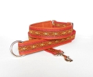 Halsband-Leinen-Set Lava terracotta schmal