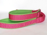 Agilityleine zum Überziehen mit Feststeller - Pink-Grün