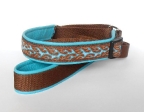 Agilityleine zum Überziehen mit Feststeller - Flames Turquoise