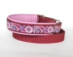 Agilityleine zum Überziehen mit Feststeller - Crazy Circles Plum