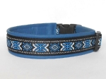 Olympia Blau-Silber - Breite ca. 3,5 cm (incl. Leder)
