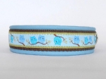 Eulenreigen blau - Breite ca. 2,7 cm incl. Leder