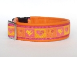 Hearts orange - Breite ca. 2,7 cm (incl. Leder)