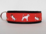 Terrierpower rot - Breite ca. 2,7 cm (incl. Leder)