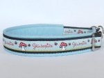 Glückspilz hellblau (Zugstopp) - Breite ca. 2,7 cm (incl. Leder)