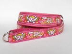 Halsband-Leinen-Set Tattoo pink
