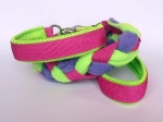 Agility-Zergelleine pink-neongrün-flieder mit Airmesh-Unterfütterung und Jagdkarabiner