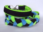 Agility-Zergelleine schwarz-neongrün-meerblau mit Jagdkarabiner