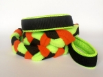 Agility-Zergelleine schwarz-neongrün-orange mit neongrüner Airmesh-Unterfütterung