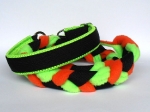 Agility-Zergelleine schwarz-neongrün-orange mit Jagdkarabiner und Airmeshunterfütterung