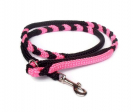 Hollandleine teilgeflochten schwarz-pink