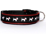 Halsband Weiße Hündchen - Breite ca. 3,2 cm incl. Lederunterfütterung
