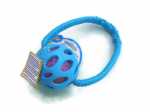 JW Crackle-Ball blau - Größe Medium (Balldurchmesser 7,6 cm) mit Band